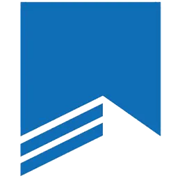 The corner of a blue wall with a white background.